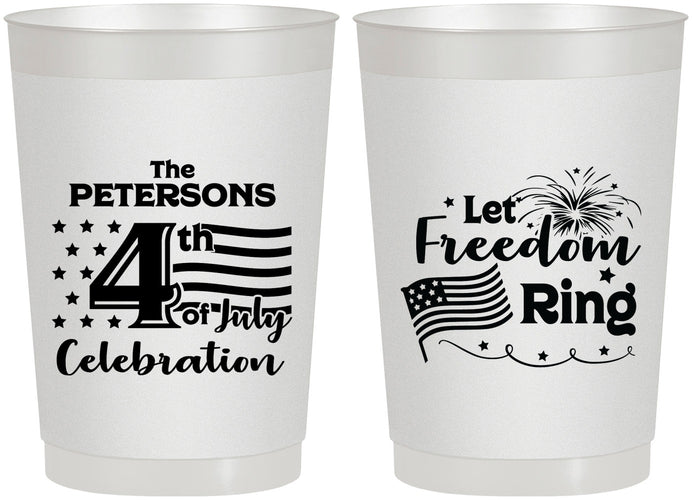 Personalized 4th Of July 22 oz Frosted Cups - Fireworks | 220048