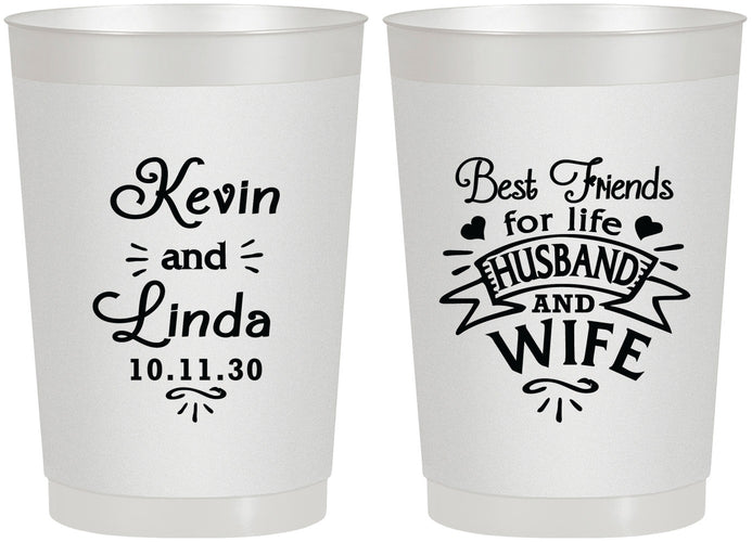 Personalized Wedding 22 oz Frosted Cups - Best Friends | 221