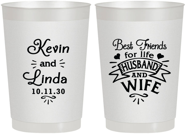 Personalized Wedding 22 oz Frosted Cups - Best Friends | 221