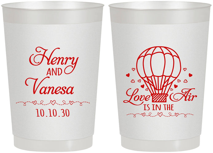 Personalized Wedding 22 oz Frosted Cups - Hot Air Balloon | 225
