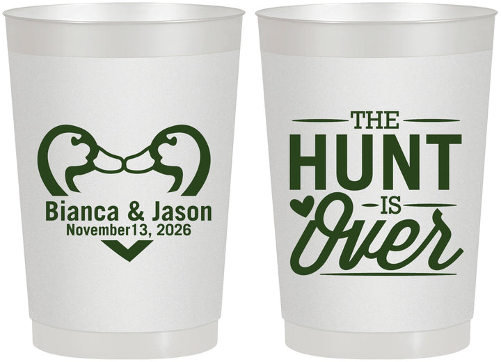 Personalized Wedding 22 oz Frosted Cups - The Hunt Is Over Duck | 227