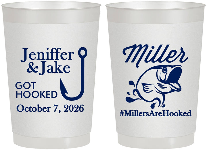 Personalized Wedding 22 oz Frosted Cups - Got Hook Fish | 230