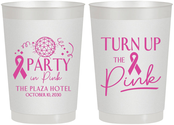 Personalized Awareness 22 oz Frosted Cups - Party In Pink | 230002