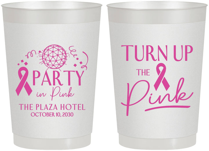 Personalized Awareness 22 oz Frosted Cups - Party In Pink | 230002