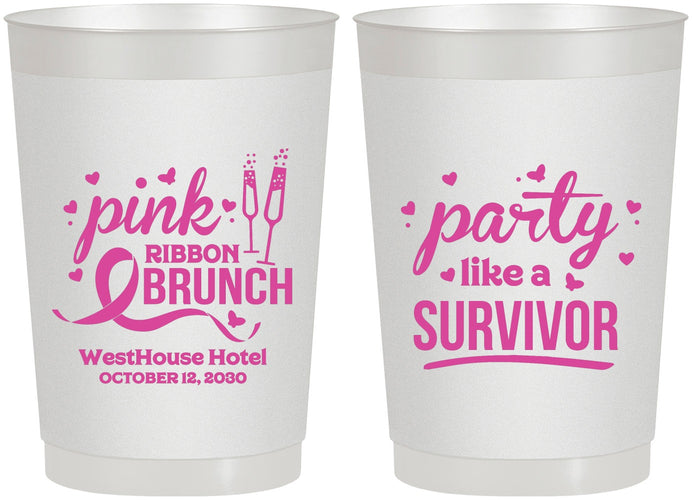 Personalized Awareness 22 oz Frosted Cups - Party Like A Survivor | 230005