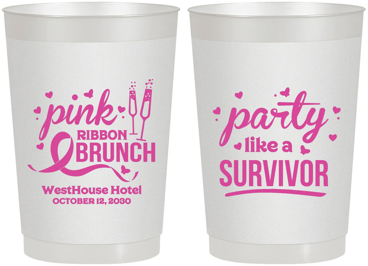 Personalized Awareness 22 oz Frosted Cups - Party Like A Survivor | 230005