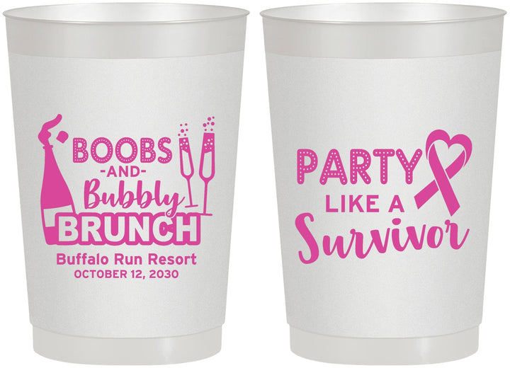 Personalized Awareness 22 oz Frosted Cups - Party Like A Survivor | 230006