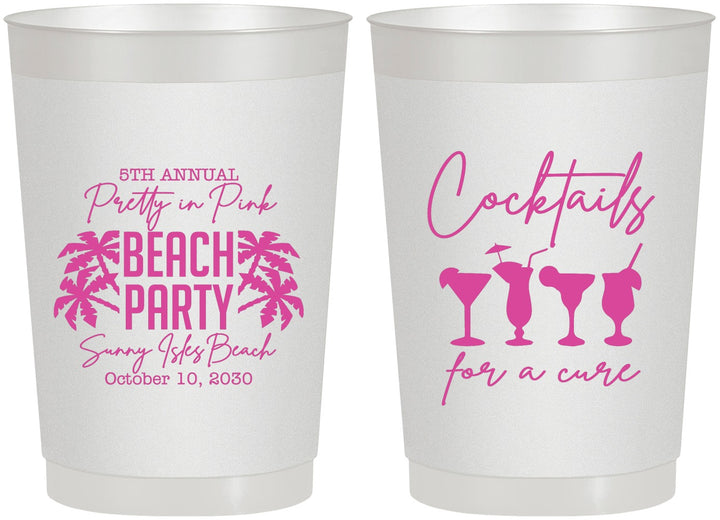 Personalized Awareness 22 oz Frosted Cups - Beach Party | 230007