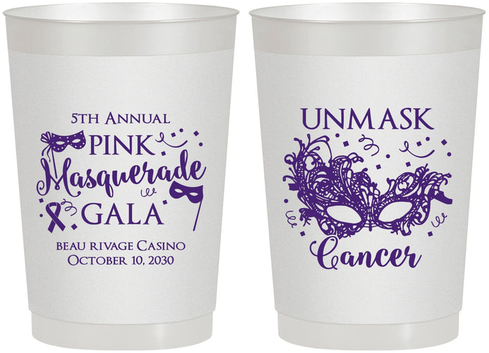 Personalized Awareness 22 oz Frosted Cups - Masquerade | 230008