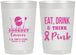 Personalized Awareness 22 oz Frosted Cups - Eat Drink Think Pink | 230009