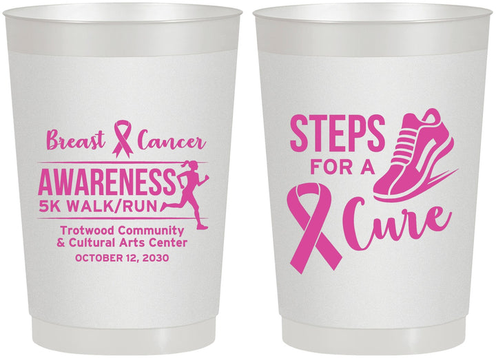 Personalized Awareness 22 oz Frosted Cups - Steps For A Cure | 230014