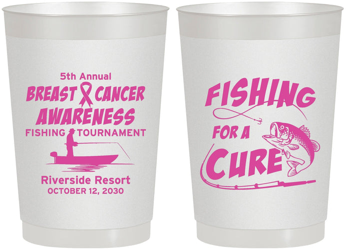 Personalized Awareness 22 oz Frosted Cups - Fishing For A Cure | 230018