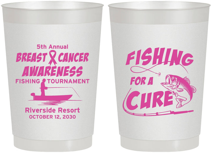 Personalized Awareness 22 oz Frosted Cups - Fishing For A Cure | 230018