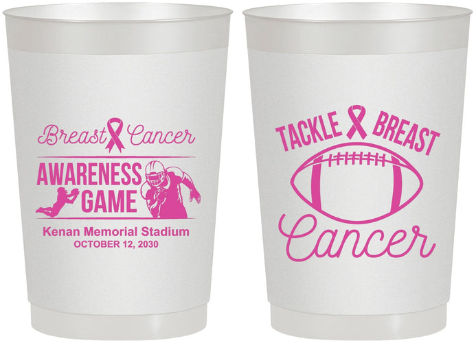 Personalized Awareness 22 oz Frosted Cups - Football Tackle | 230019