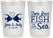 Personalized Wedding 22 oz Frosted Cups - Two Less Fish In The Sea | 231