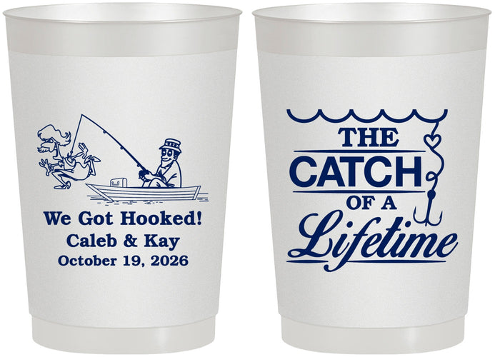 Personalized Wedding 22 oz Frosted Cups - Catch Of A Lifetime | 234