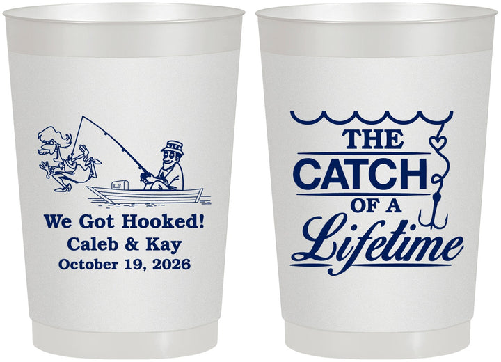 Personalized Wedding 22 oz Frosted Cups - Catch Of A Lifetime | 234