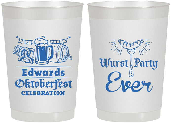 Personalized Oktoberfest 22 oz Frosted Cups - Wurst Party Ever | 240008