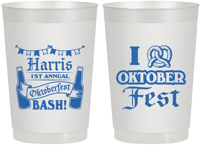 Personalized Oktoberfest 22 oz Frosted Cups - Pretzel | 240009