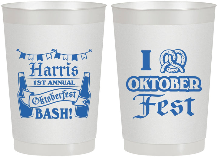 Personalized Oktoberfest 22 oz Frosted Cups - Pretzel | 240009