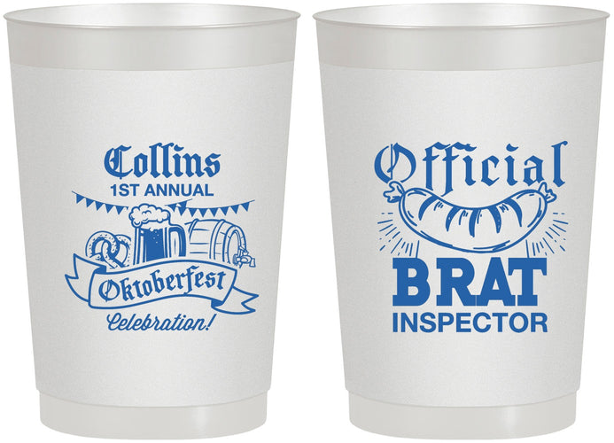 Personalized Oktoberfest 22 oz Frosted Cups - Brat Inspector | 240011