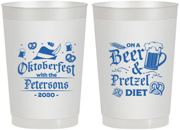 Personalized Oktoberfest 22 oz Frosted Cups - Pretzel | 240012