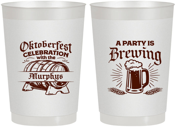 Personalized Oktoberfest 22 oz Frosted Cups - Beer Keg | 240014