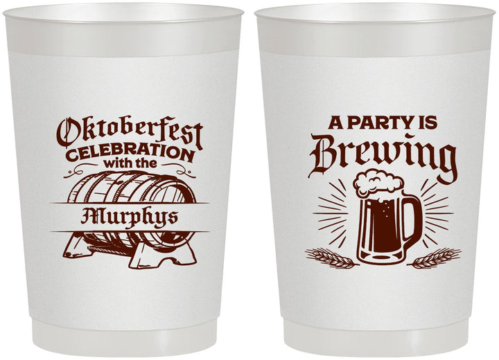 Personalized Oktoberfest 22 oz Frosted Cups - Beer Keg | 240014