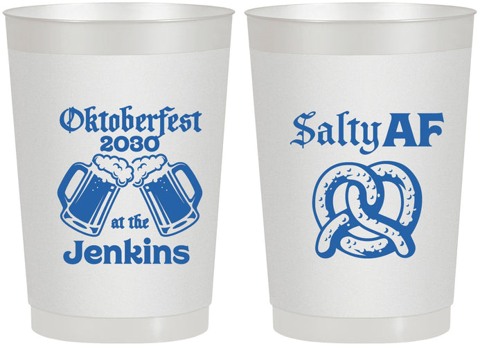Personalized Oktoberfest 22 oz Frosted Cups - Pretzel Salty Af | 240015