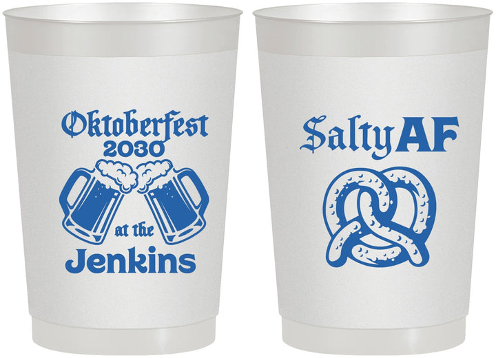 Personalized Oktoberfest 22 oz Frosted Cups - Pretzel Salty Af | 240015