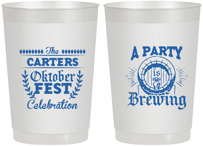 Personalized Oktoberfest 22 oz Frosted Cups - Beer Keg | 240017