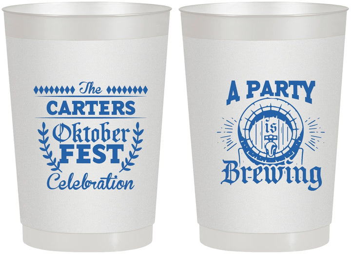 Personalized Oktoberfest 22 oz Frosted Cups - Beer Keg | 240017