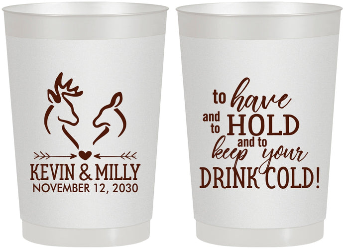 Personalized Wedding 22 oz Frosted Cups - To Have And To Hold | 250