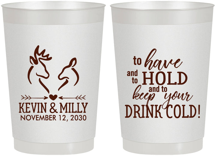 Personalized Wedding 22 oz Frosted Cups - To Have And To Hold | 250