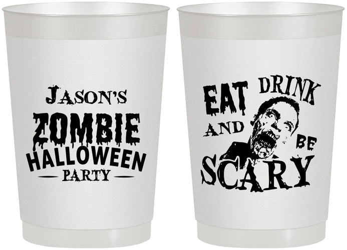 Personalized Halloween 22 oz Frosted Cups - Eat Drink Be Scary | 250003