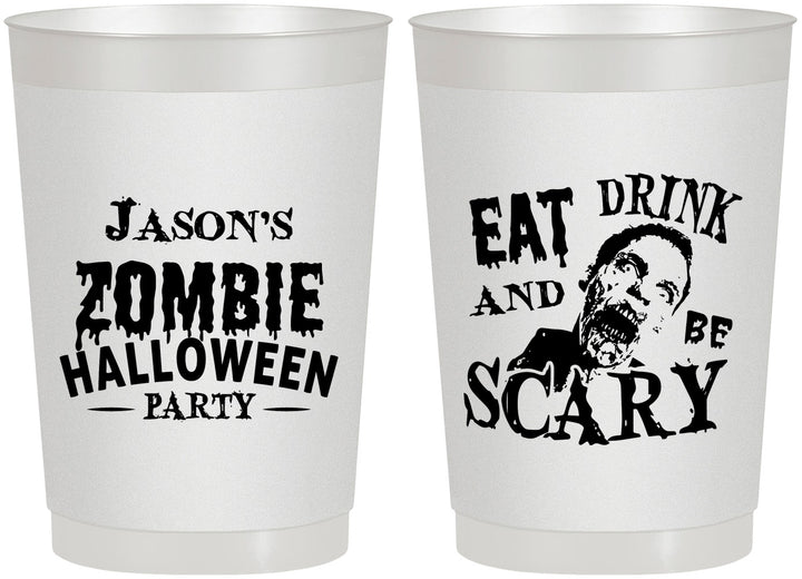 Personalized Halloween 22 oz Frosted Cups - Eat Drink Be Scary | 250003