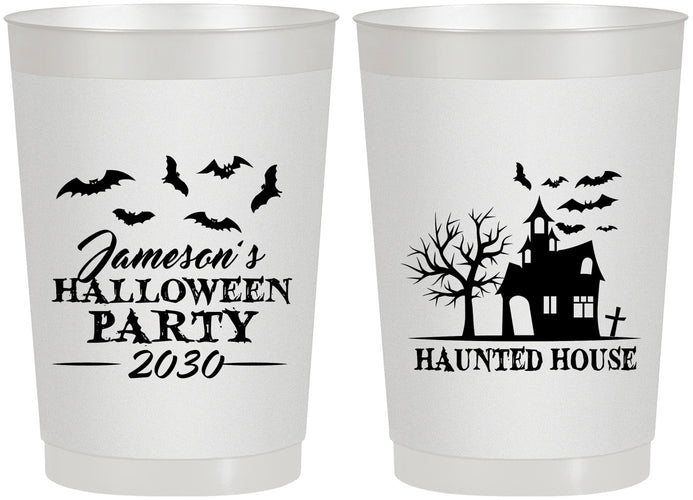 Personalized Halloween 22 oz Frosted Cups - Haunted House | 250006