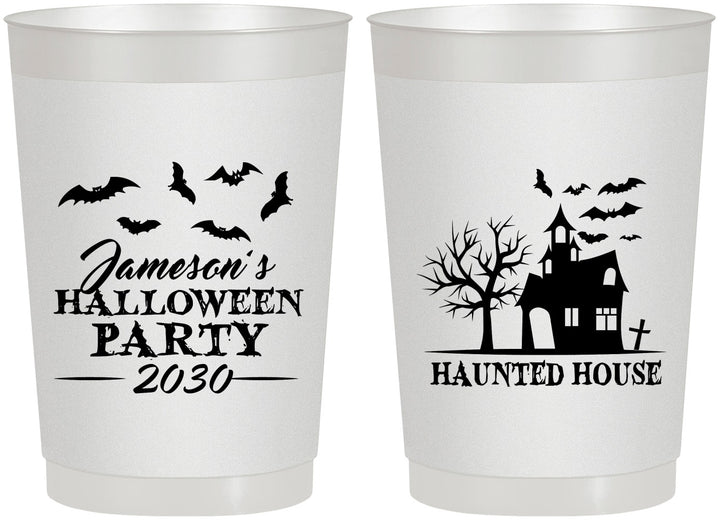 Personalized Halloween 22 oz Frosted Cups - Haunted House | 250006