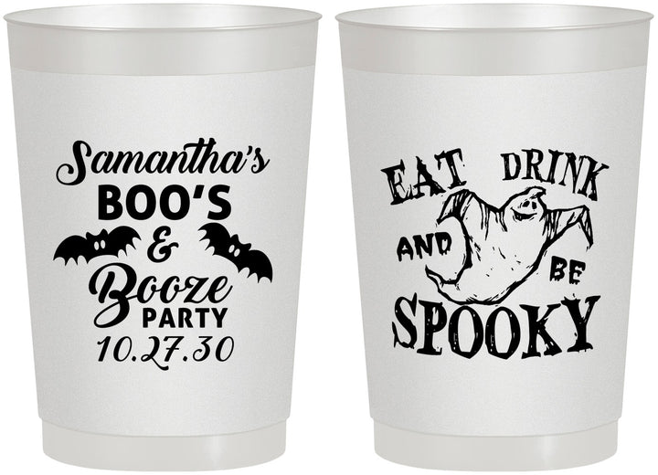 Personalized Halloween 22 oz Frosted Cups - Ghost Spooky Boo | 250007