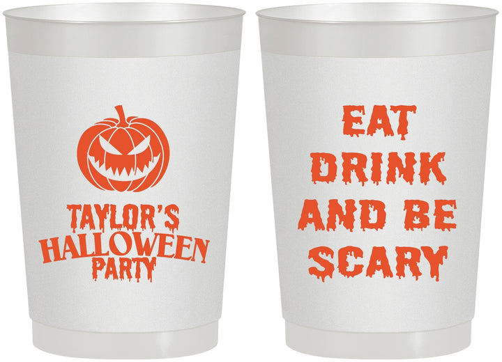 Personalized Halloween 22 oz Frosted Cups - Scary Pumpkin | 250008
