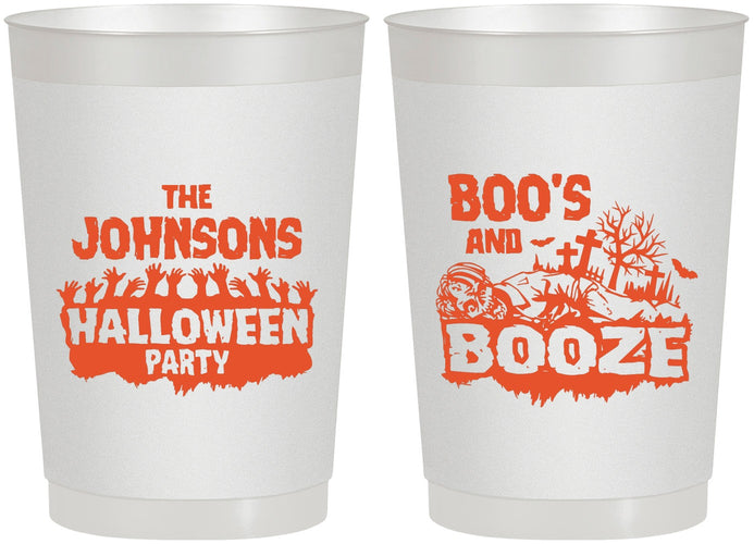 Personalized Halloween 22 oz Frosted Cups - Boos And Booze | 250012