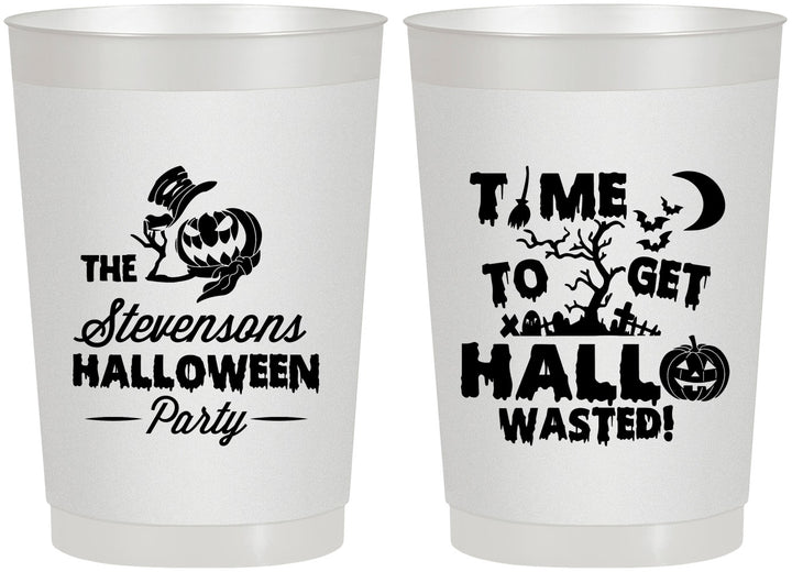 Personalized Halloween 22 oz Frosted Cups - Hallowasted Pumpkin | 250013