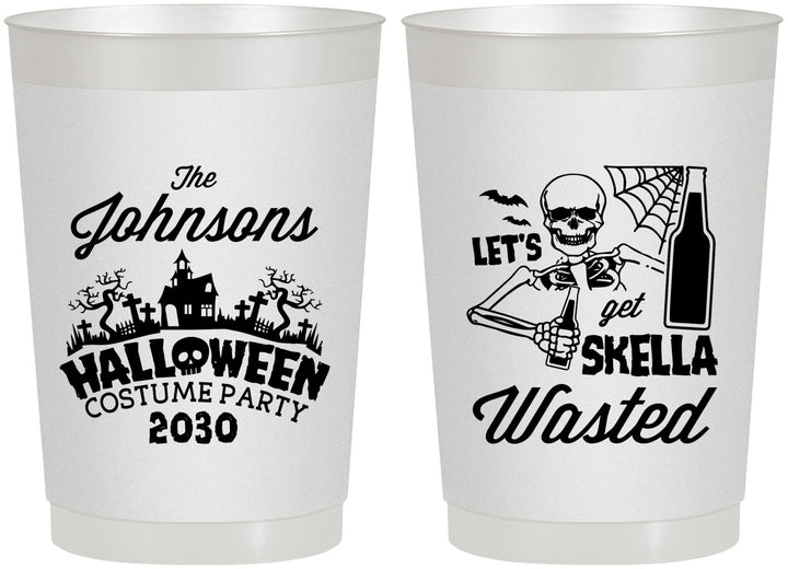 Personalized Halloween 22 oz Frosted Cups - Skellawasted Skeleton | 250014