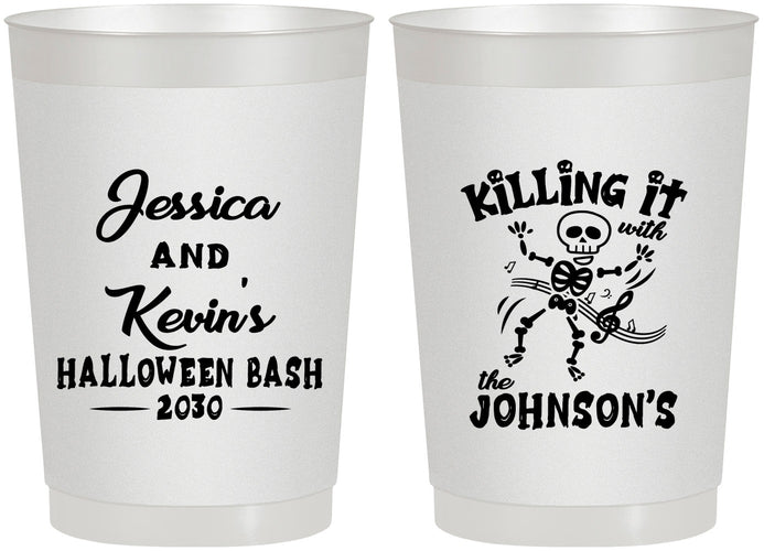 Personalized Halloween 22 oz Frosted Cups - Skeleton | 250017