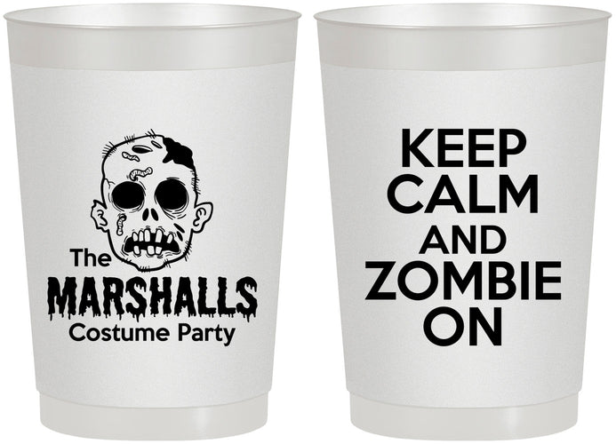 Personalized Halloween 22 oz Frosted Cups - Zombie | 250018