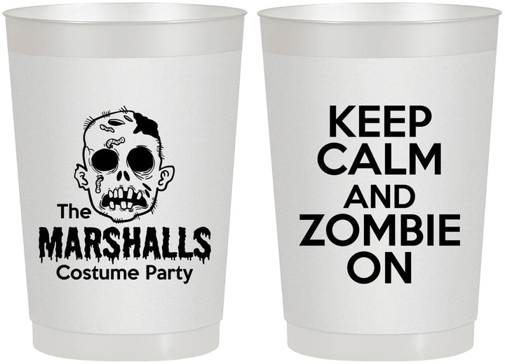 Personalized Halloween 22 oz Frosted Cups - Zombie | 250018