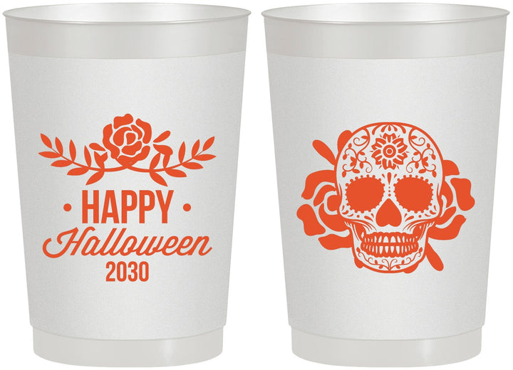Personalized Halloween 22 oz Frosted Cups - Sugar Skull | 250020