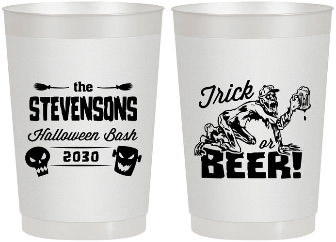Personalized Halloween 22 oz Frosted Cups - Trick Or Beer | 250021