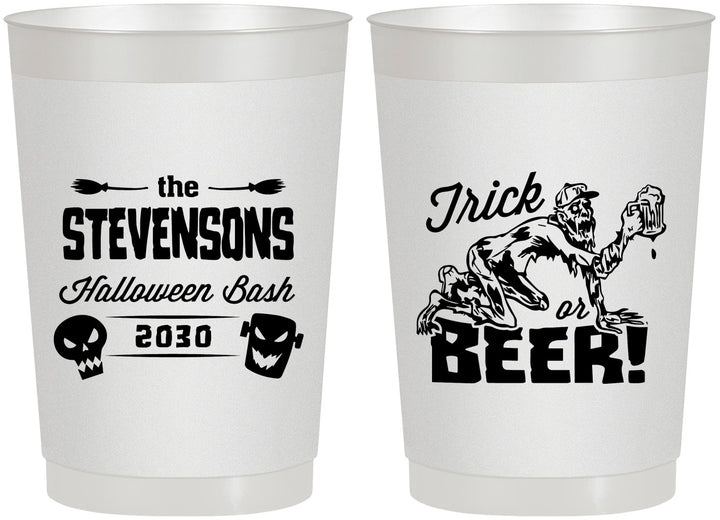 Personalized Halloween 22 oz Frosted Cups - Trick Or Beer | 250021