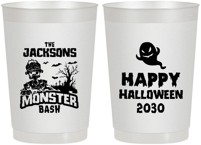 Personalized Halloween 22 oz Frosted Cups - Ghost Monster | 250022